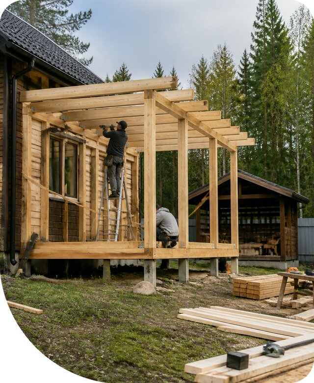 Строительство пристроек и построек на участке в Чистополе